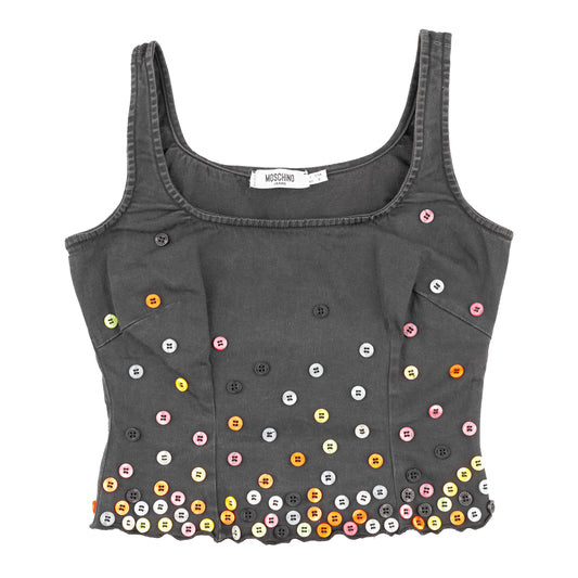 Moschino Jeans Vintage Bustier Black Denim Top (M)
