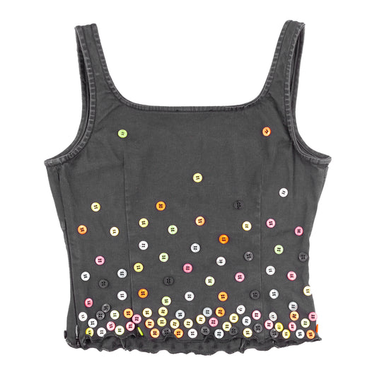 Moschino Jeans Vintage Bustier Black Denim Top (M)