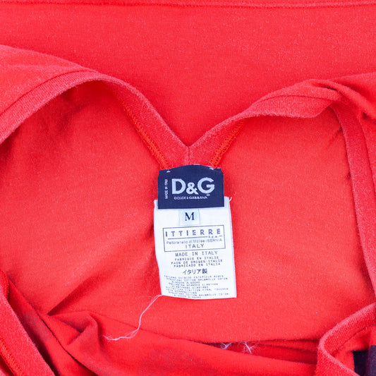 Dolce & Gabbana Vintage Red Tank V Neck Top (M)