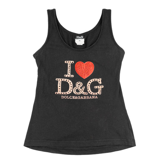 Dolce & Gabbana Vintage Black Tank Back-Less Top (S)