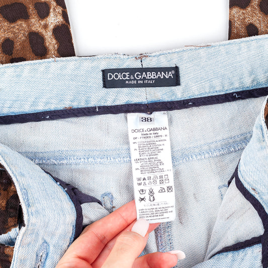 Dolce & Gabbana Cheetah Skinny Mid Rise Vintage Pants (S/M)