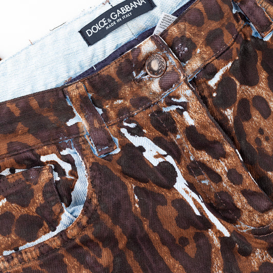 Dolce & Gabbana Cheetah Skinny Mid Rise Vintage Pants (S/M)