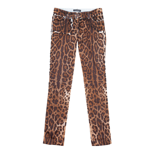 Dolce & Gabbana Cheetah Skinny Mid Rise Vintage Pants (S/M)