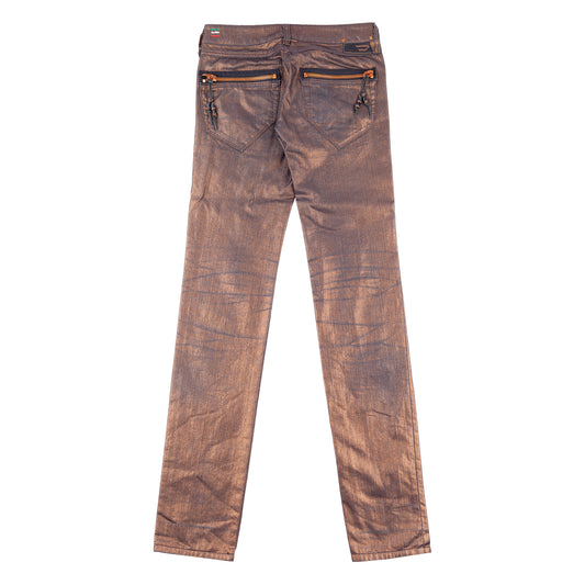 Diesel Vintage Golden/Bronze Skinny Mid Rise Denim Pants (S)
