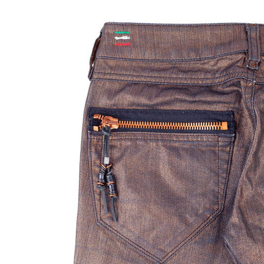 Diesel Vintage Golden/Bronze Skinny Mid Rise Denim Pants (S)