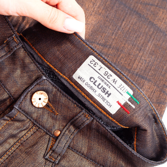 Diesel Vintage Golden/Bronze Skinny Mid Rise Denim Pants (S)