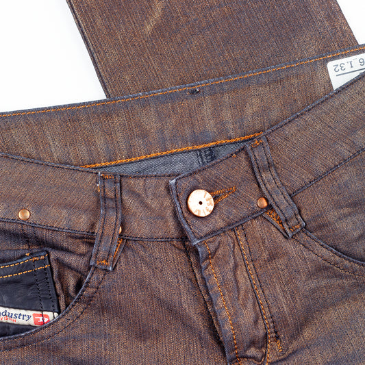 Diesel Vintage Golden/Bronze Skinny Mid Rise Denim Pants (S)