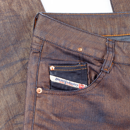 Diesel Vintage Golden/Bronze Skinny Mid Rise Denim Pants (S)