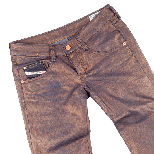 Diesel Vintage Golden/Bronze Skinny Mid Rise Denim Pants (S)