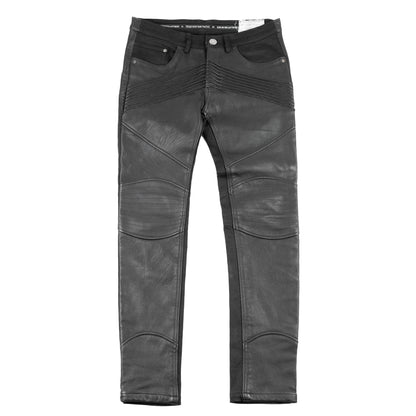 Tuesday Night Band Practice (TNBP) Leather Biker Moto Black Jeans (L)