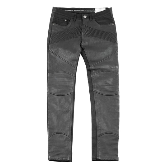 Tuesday Night Band Practice (TNBP) Leather Biker Moto Black Jeans (L)