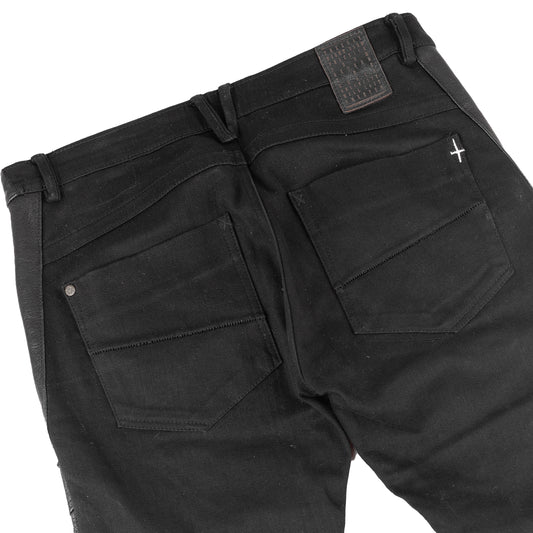 Tuesday Night Band Practice (TNBP) Leather Biker Moto Black Jeans (L)