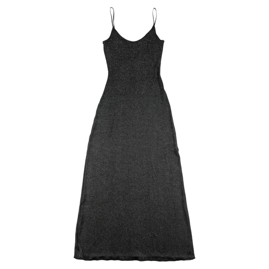 Plein Sud Vintage Black Shimmery Maxi Flowy Dress (S-M)