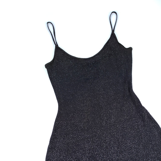 Plein Sud Vintage Black Shimmery Maxi Flowy Dress (S-M)