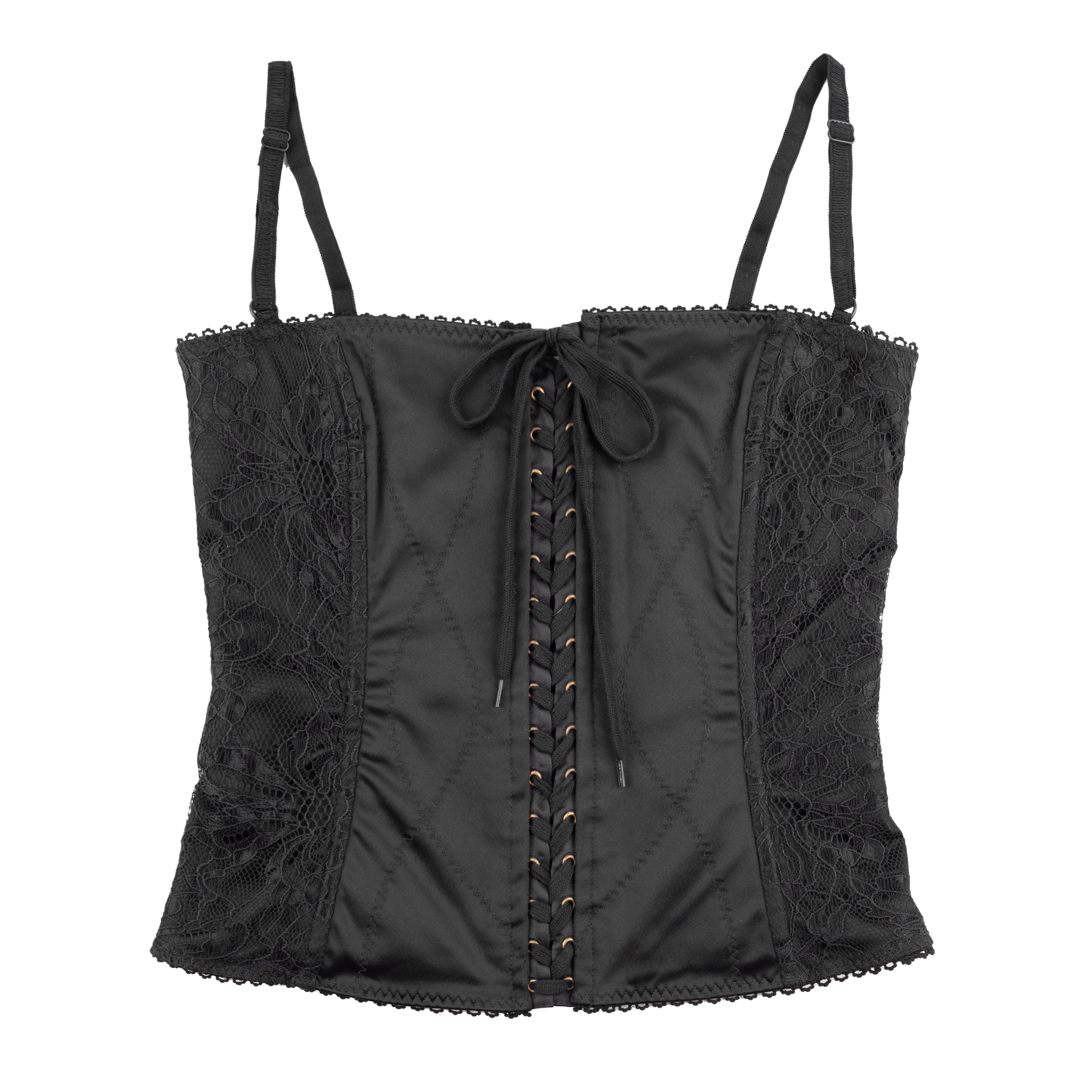 Dolce & Gabbana Vintage Black Bustier Corset Lace Top (XS/S)