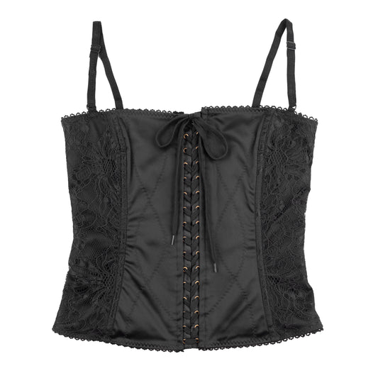Dolce & Gabbana Vintage Black Bustier Corset Lace Top (XS/S)