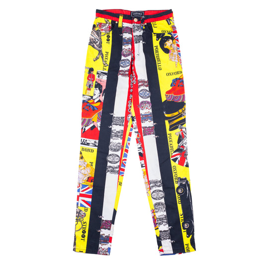 Gianni Versace Jeans Couture Vintage Rock n Roll Royalty Beatles Sex Pistols Pants (M)