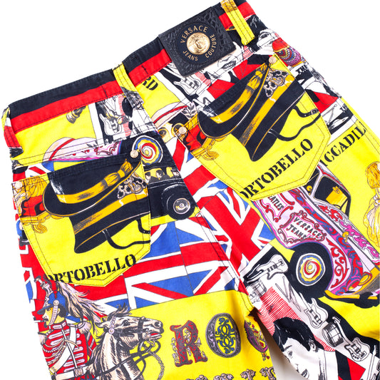 Gianni Versace Jeans Couture Vintage Rock n Roll Royalty Beatles Sex Pistols Pants (M)