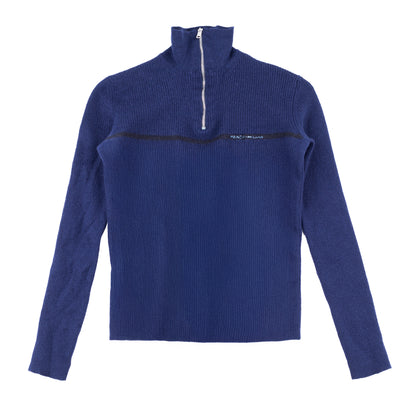 Prada Milano Navy Turtle Neck Canale Long Sleeve Top (XS-S)