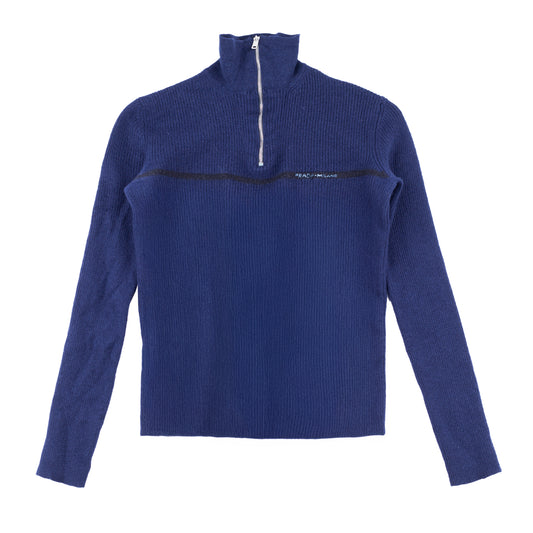 Prada Milano Navy Turtle Neck Canale Long Sleeve Top (XS-S)