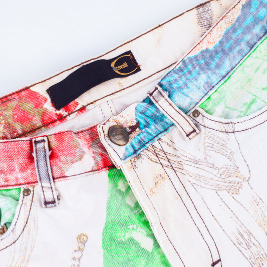 Just Cavalli Vintage Distressed Butterfly Pants (S)