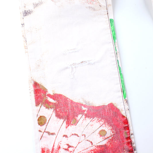 Just Cavalli Vintage Distressed Butterfly Pants (S)