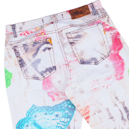 Just Cavalli Vintage Distressed Butterfly Pants (S)