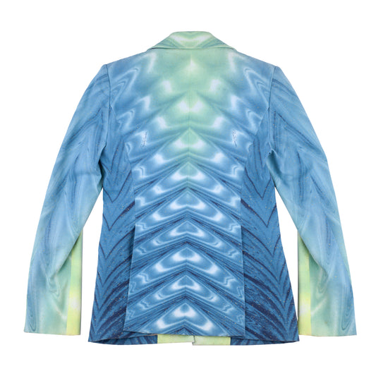 Roberto Cavalli SS 2001 Psychedelic Blue/Green Jacket & Pants Full Set (S)