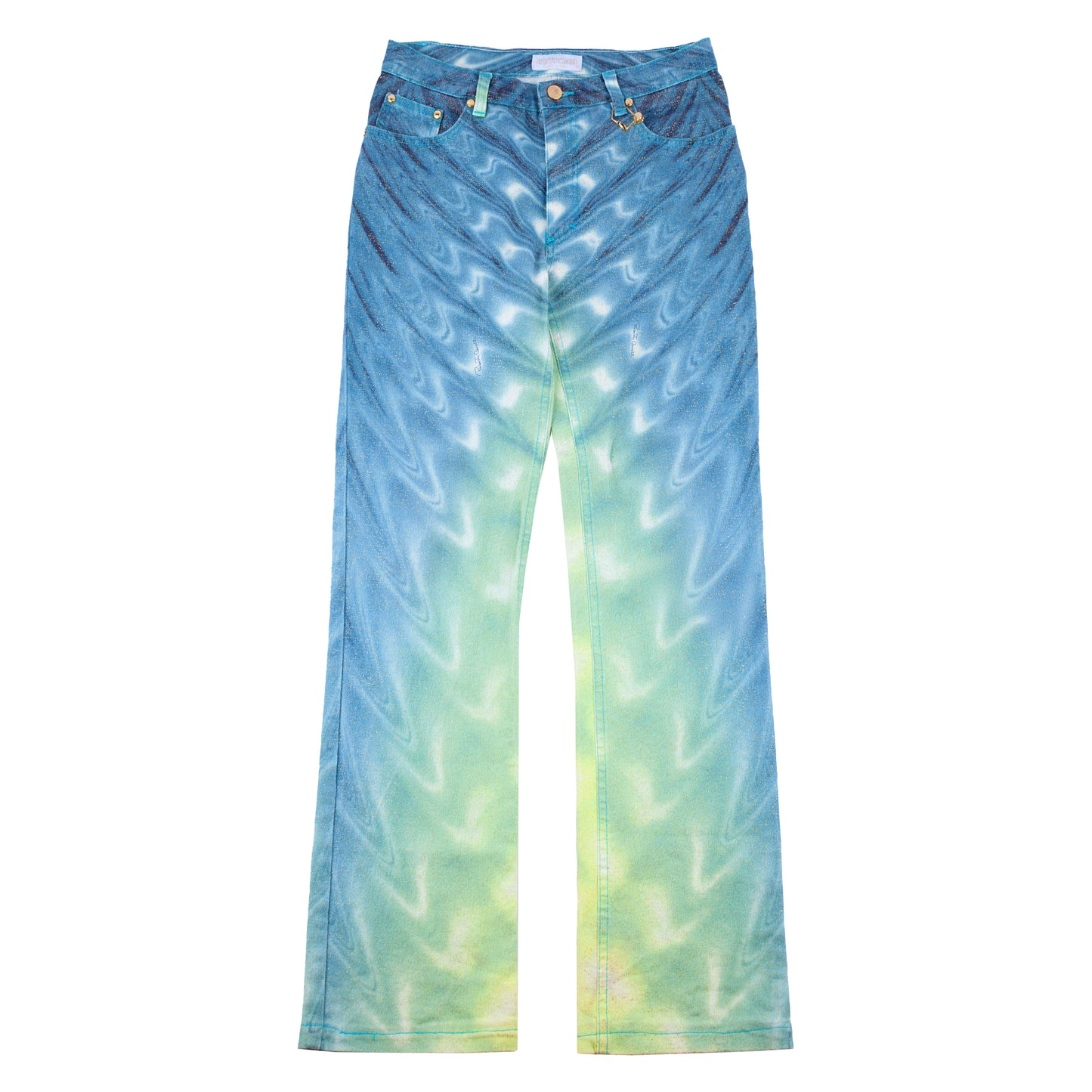 Roberto Cavalli SS 2001 Psychedelic Blue/Green Jacket & Pants Full Set (S)