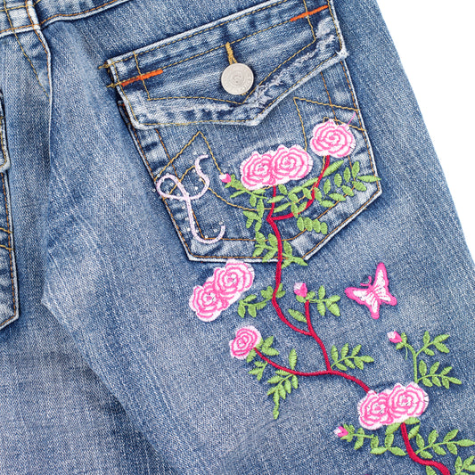 True Religion Vintage Patch Joey Bootcut Jeans (S)