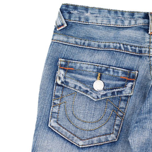 True Religion Vintage Patch Joey Bootcut Jeans (S)