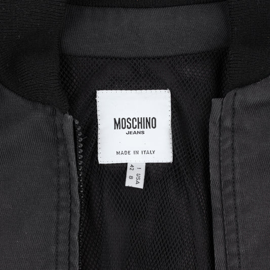 Moschino Vintage Black Bull Bomber Moto Jacket (M)