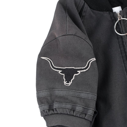 Moschino Vintage Black Bull Bomber Moto Jacket (M)