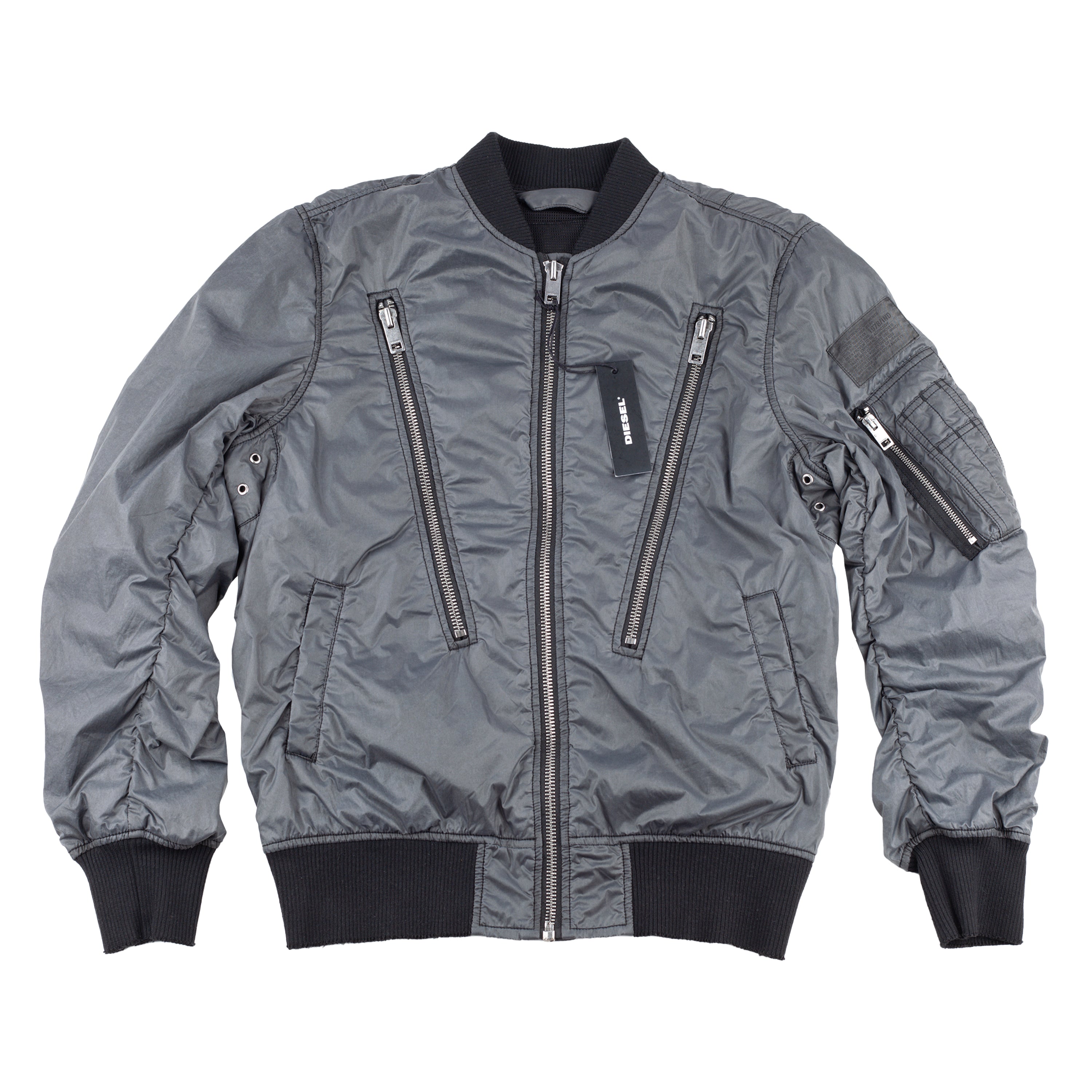 Diesel Bomber Grey Polyamide Jacket (S)