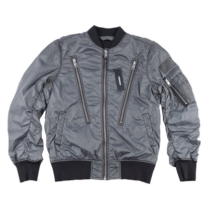 Diesel Bomber Grey Polyamide Jacket (S)