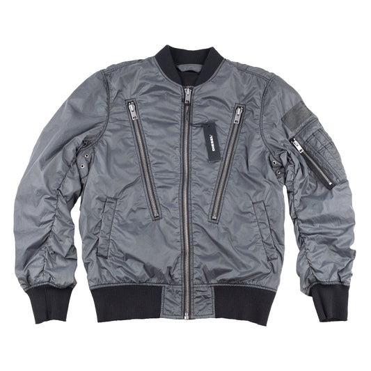 Diesel Bomber Grey Polyamide Jacket (S)