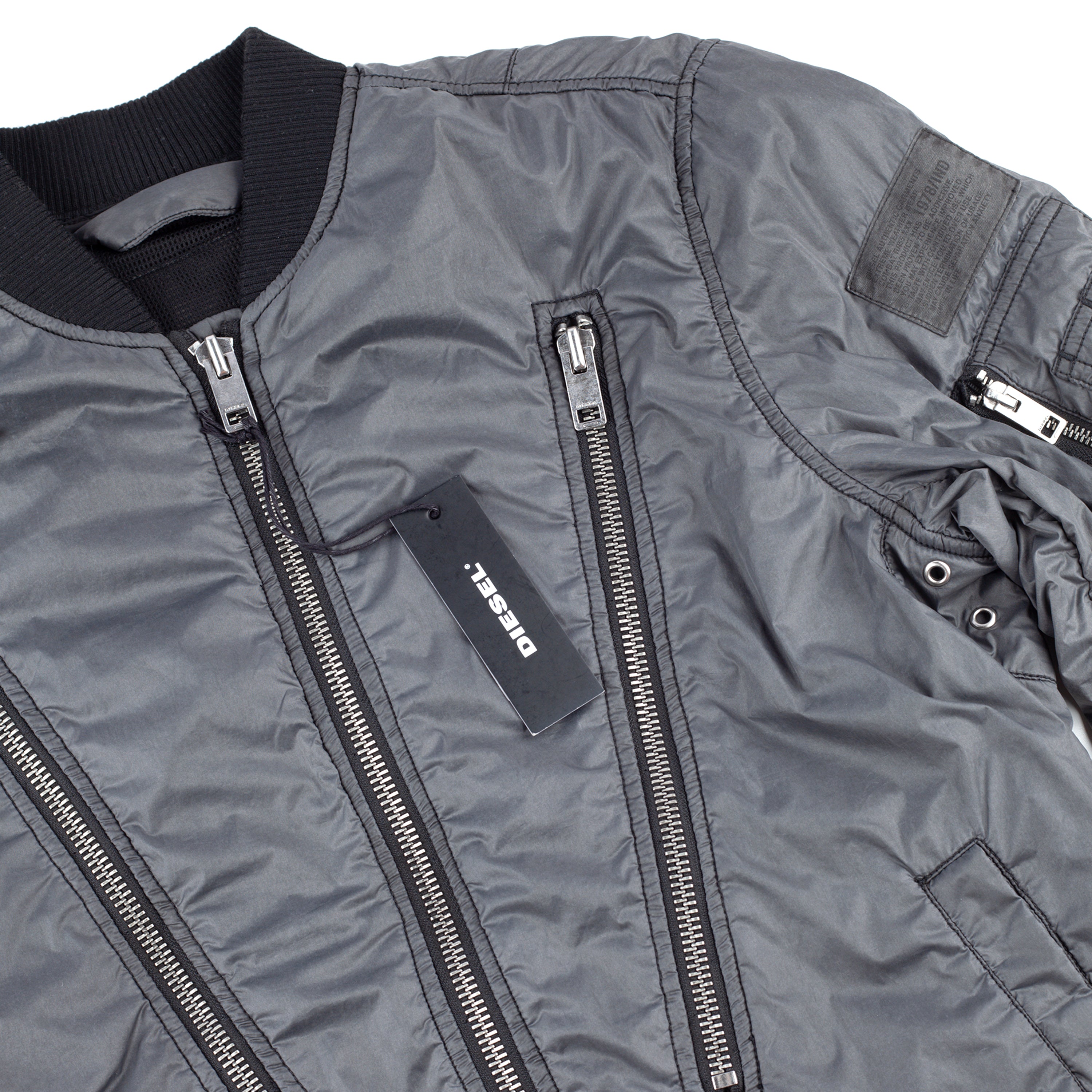 Diesel Bomber Grey Polyamide Jacket (S)
