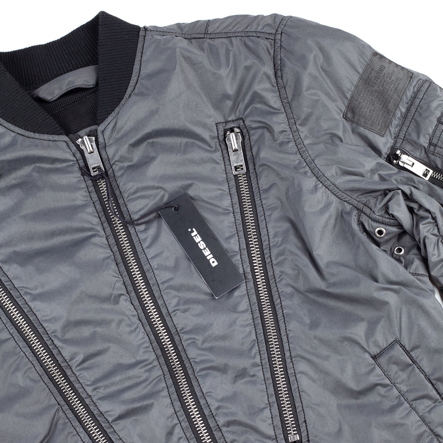 Diesel Bomber Grey Polyamide Jacket (S)