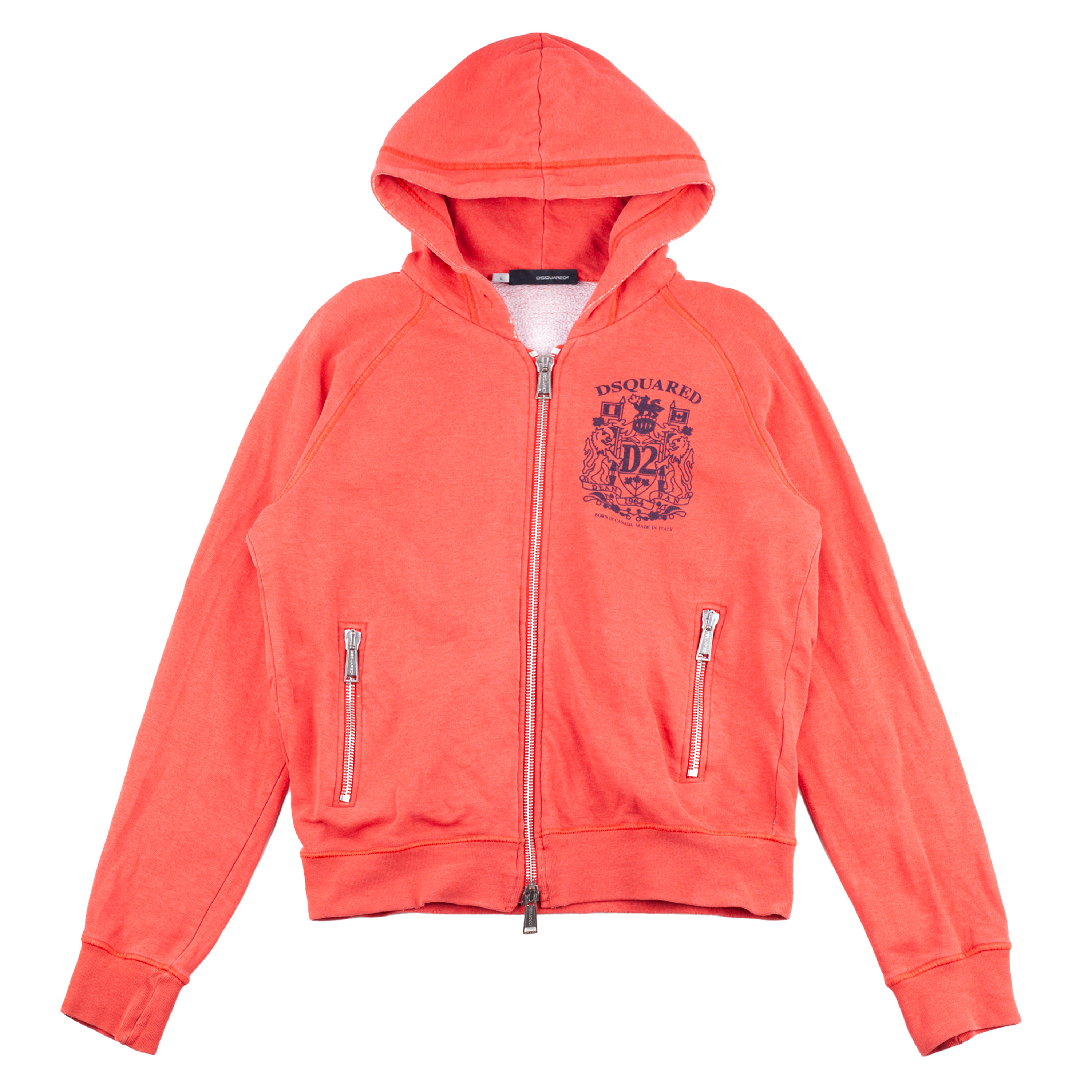 DSQUARED2 Vintage Coral Hooded Cotton Jacket (L)