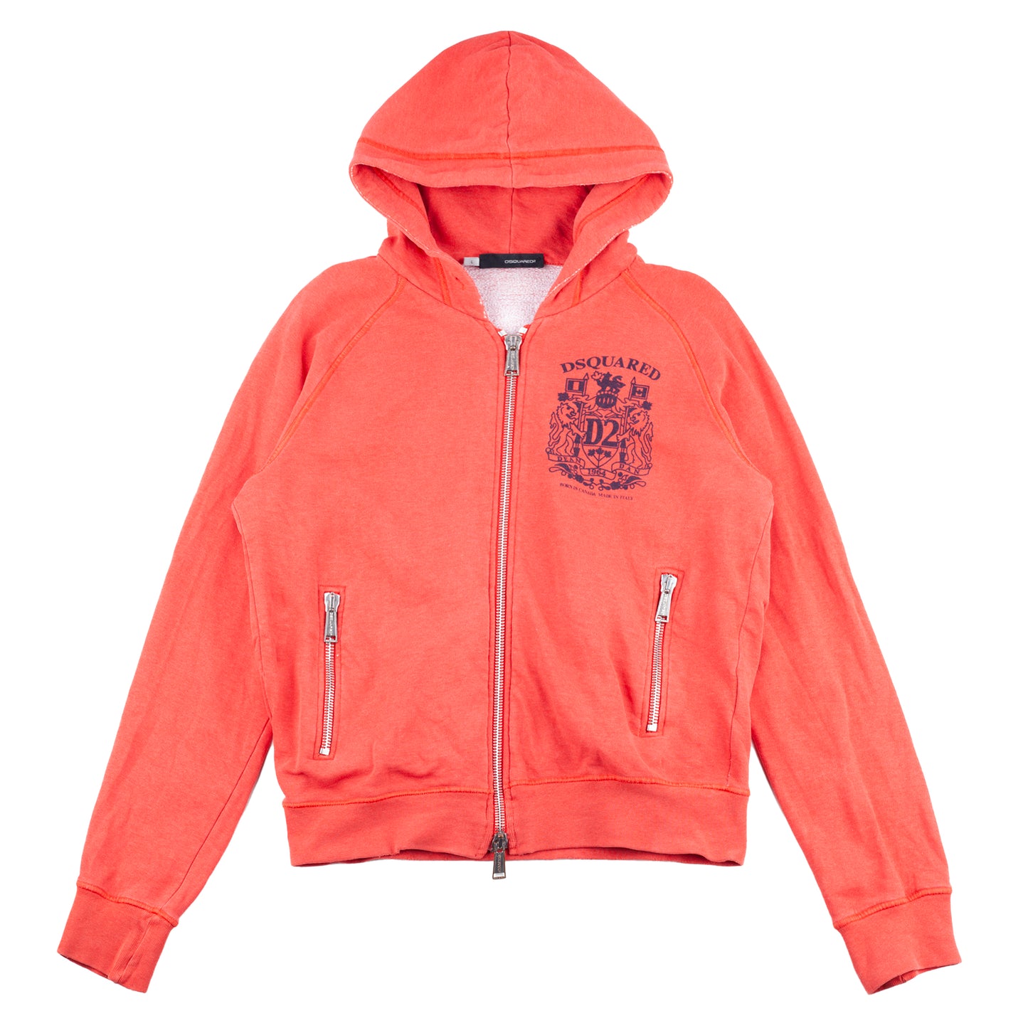DSQUARED2 Vintage Coral Hooded Cotton Jacket (L)