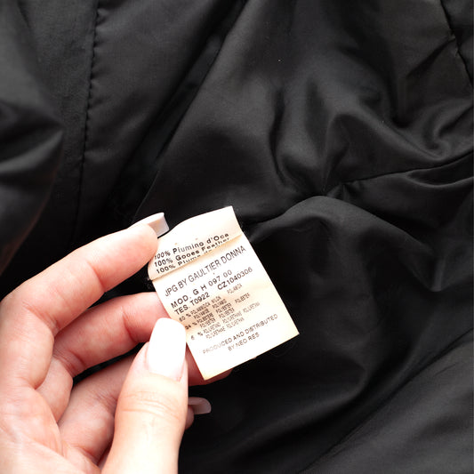 Jean Paul Gaultier AW2003 Vintage Black Bondage Belted Puffer Jacket (M)