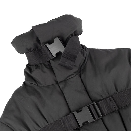 Jean Paul Gaultier AW2003 Vintage Black Bondage Belted Puffer Jacket (M)