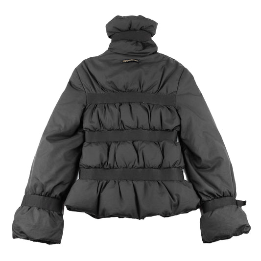 Jean Paul Gaultier AW2003 Vintage Black Bondage Belted Puffer Jacket (M)