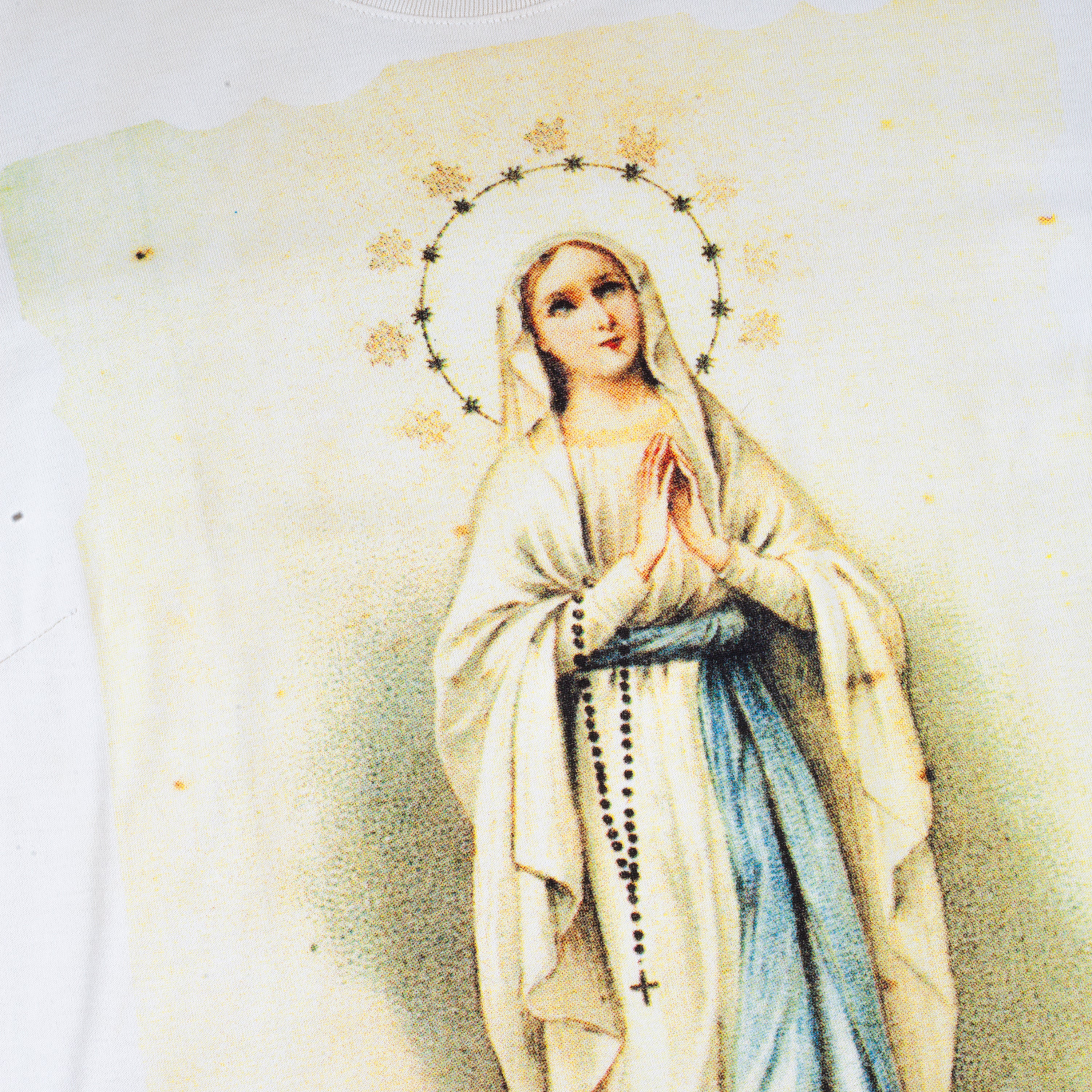 Dolce & Gabbana Vintage Virgin Mary Religious Ivory T-Shirt (S)