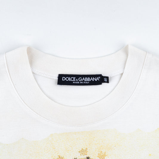 Dolce & Gabbana Vintage Virgin Mary Religious Ivory T-Shirt (S)