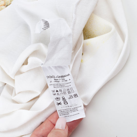 Dolce & Gabbana Vintage Virgin Mary Religious Ivory T-Shirt (S)