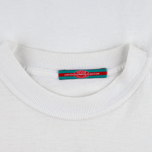 Marithé François Girbaud 1992 Vintage White Logo Print T-Shirt (M)