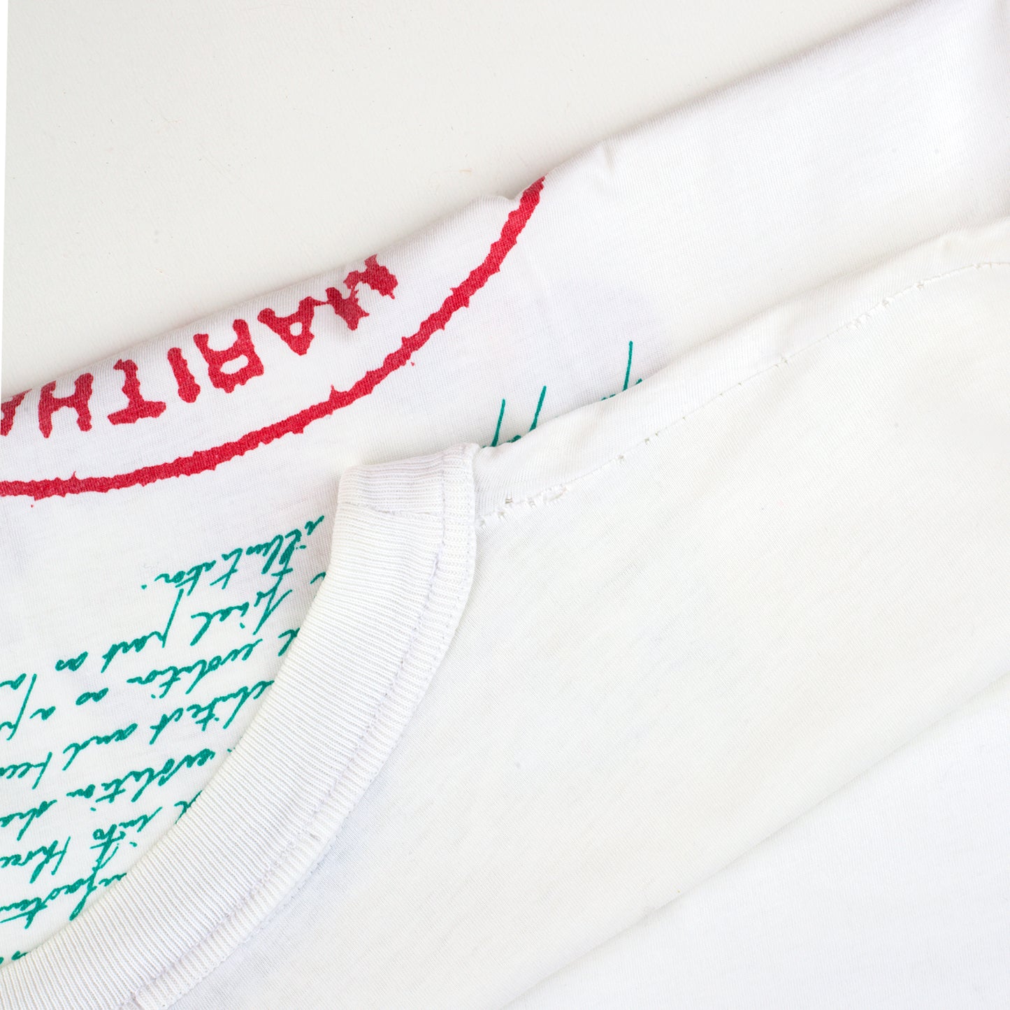 Marithé François Girbaud 1992 Vintage White Logo Print T-Shirt (M)