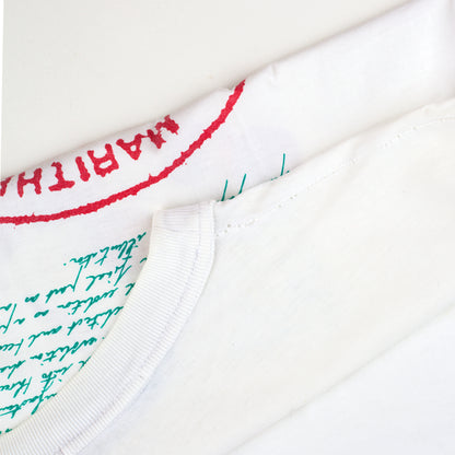 Marithé François Girbaud 1992 Vintage White Logo Print T-Shirt (M)