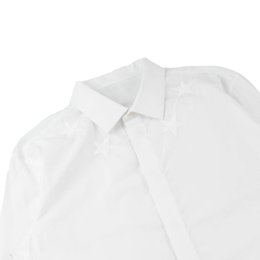 Givenchy Paris Long Sleeve Stars Button Up White Shirt (M/L)